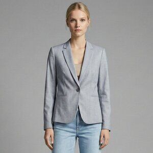 Zara Basic Tailored Grey Blazer | One Button | Fitted Classic Jacket